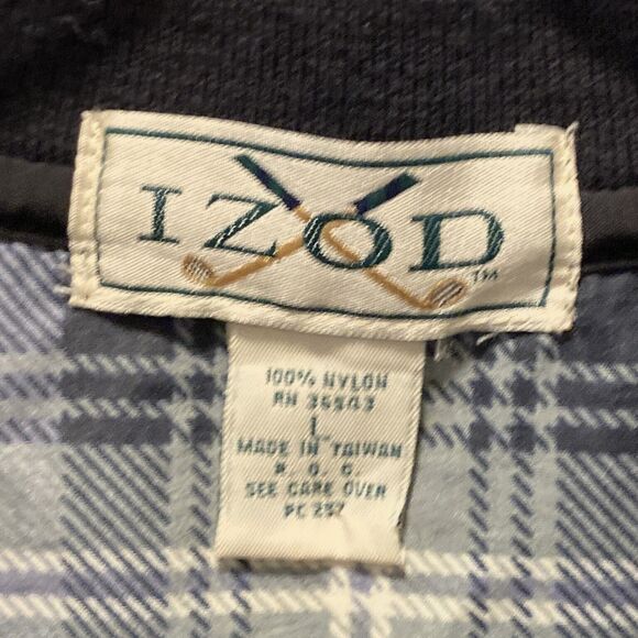 IZOD Golf Vest Adult Large Blue Green Plaid Windbreaker Casual Grandpa C… - Picture 3 of 6